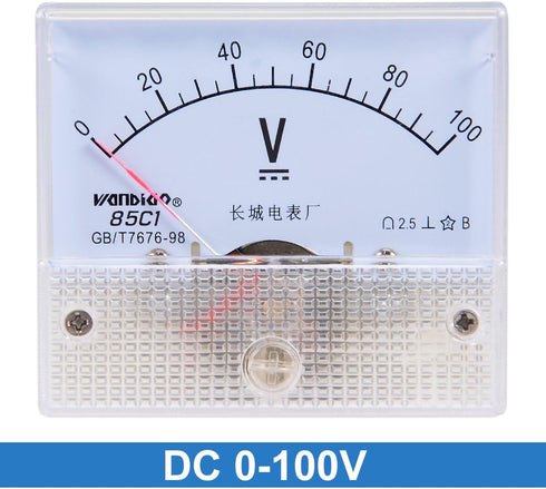 uxcell DC 0-100V Analog Panel Voltage Gauge Volt Meter 85C1 2.5% Error by uxcell