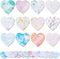 Teling 24 Pcs Valentine's Day Heart Shaped Sticky Notes Pad, Cute Fun Colorful Sticking Power Memo Pads
