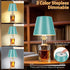 3 Dimmable, 5H 48H Rechargeable Wireless Bottle Lamp - Color Stepless Metallic Sky Blue Lampshade, Bright Light or Soft