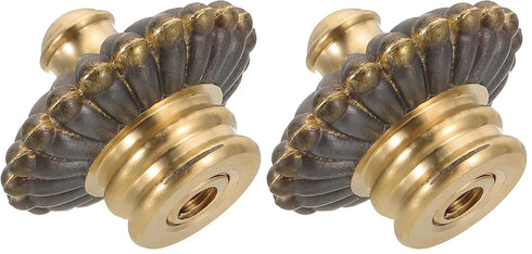 PATIKIL 38 x 30mm Lamp Finials Caps Knob, 1 Set Solid Brass Lamp