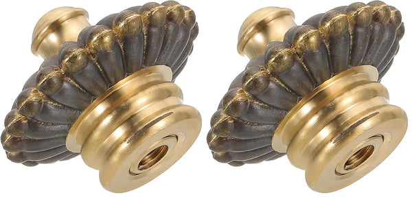 PATIKIL 38 x 30mm Lamp Finials Caps Knob, 1 Set Solid Brass Lamp