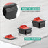 QTEATAK 2Pcs DPST 4 Pins 20A/125V 15A/250V Boat Rocker Toggle Switch with Red LED Light, 2 Position ON/OFF