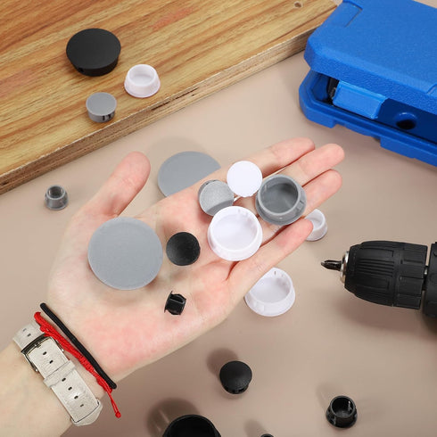 78Pcs 1/2" 3/8"(DxH) Holes(10mm), MECCANIXITY Plastic Hole Plugs, x Hole Cover Tubing End Cap for Round Table Chair