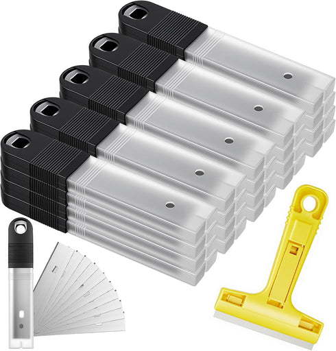 Hicarer 200 Pcs 4" Floor Scrapers Blade Replacements, Angled Demolition Scraper Blades