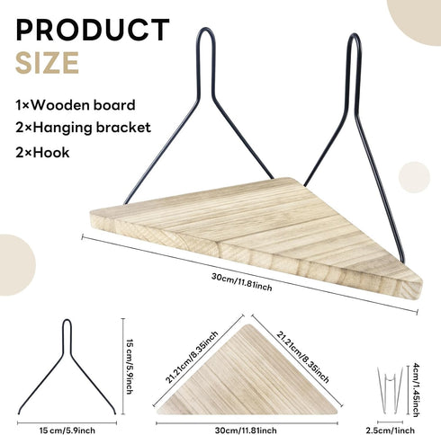 APUDWN 11.8 Inch Fabric Wall Cubicle Corner Shelf with Hooks Wooden Triangular Cubicle Corner Shelf for Office Fabric