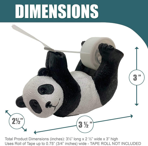 Panda Style Desktop Tape Dispenser with Steel Teeth Cutter, Velveted Cloth Bottom Tape Holder for Office Home
