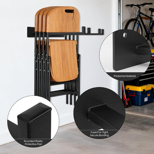 Neiteli 2 Pack 240 lbs Folding Chair Storage Rack,Folding Chair Rack,garage organizer wall mount,tool hangers