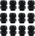 12 Pcs 3/4" Black NPT Cable Glands, IP68 Waterproof Connectors for Electrical Box, Nylon Cord Grip