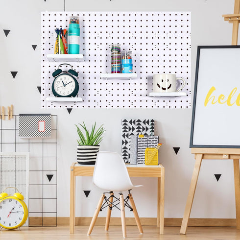 4 Pcs Pegboard Shelves Wall Organizer, Steel Tray Pegboard Accessories for Craft Garage Kitchen