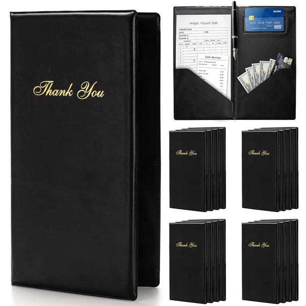 Lyellfe 12 Pack Restaurant Check Presenters, Guest Check Card Holder, PVC Leather