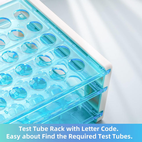 Annhua Plastic Test Tube Rack for 16mm Tubes, Holds 50, Detachable Tube Holder Tray
