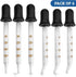 Eye Dropper - 6-Pack Calibrated Glass Medicine Droppers with Bent & Straight Tip for Essential Oils, 1mL Capacity