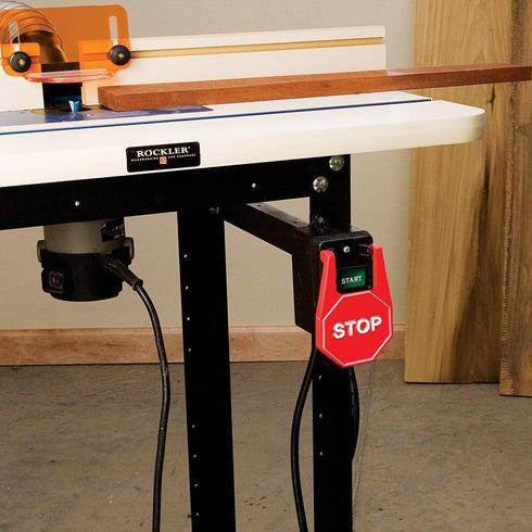 15 Rockler Safety Power Tool Switch - Heavy-Duty Amp Power Switch - Stop Paddle to Quickly Shut Off - Safety for Router