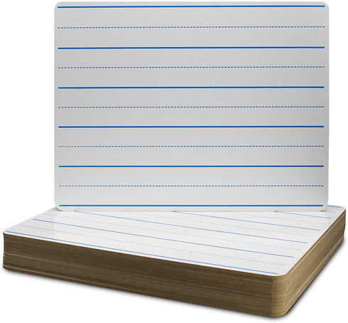 Flipside Products 9" x 12" Dry Erase Lined Board, Ruled Whiteboard for Kids Education, Pack of 12