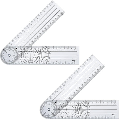 Plastic Goniometer Quick Angle Protractor - Clear Angle Finder with 7 Inch Arm for Measuring