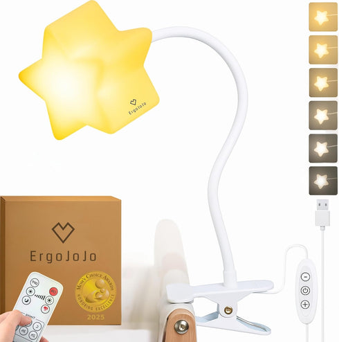 LED Clip On Star Light, Warm & Dimmable Desk Light, Reading Night