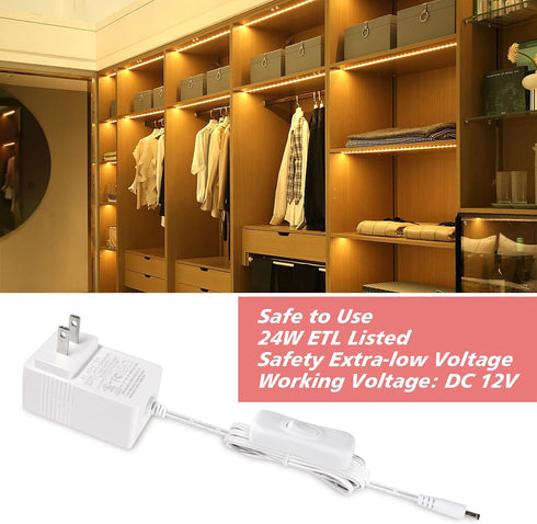 Closet 4PCS 20inch 2700K WOBANE LED Shelf Light, LED Light Kit, Pre-Cut Strip Bars, Designed for Shelves,Display Case