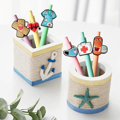 Cute Nurse Pens, Funny Nurse Accessories for Work, Aesthetic Gel Pen Black Ink Set for Nursing Student Essentials