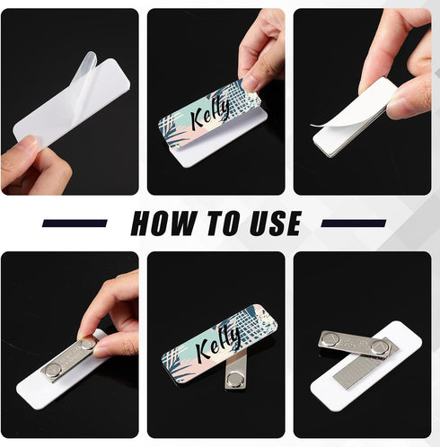 50 Sets 1 3 Inch Henoyso x Magnetic Name Tags Blank Magnetic Badge Holder Bulk Acrylic DIY Badges with Adhesive Tape