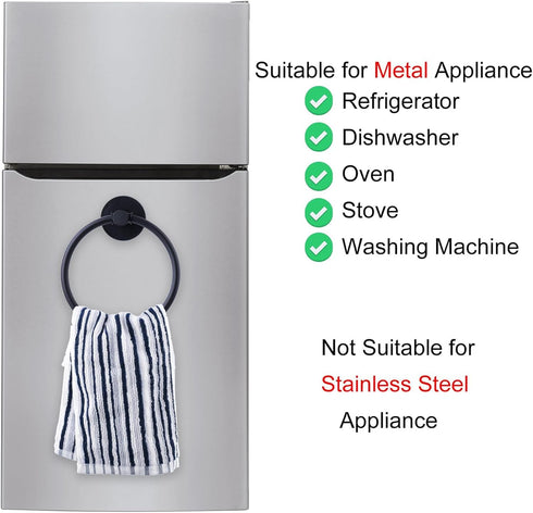 LEVOSHUA Magnetic Towel Ring Hand Towel Holder Towel Rack Towel Hook Hanger for Refrigerator, Kitchen Stove, Oven