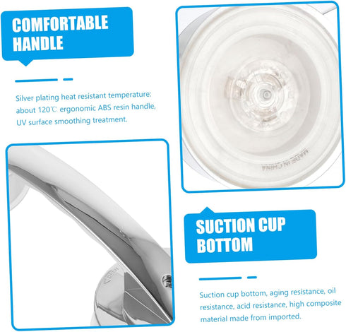 2pcs NUOBESTY Silver Bathroom Suction Grab Bars Heavy-Duty Plastic Door Handles for Seniors Easy Installation