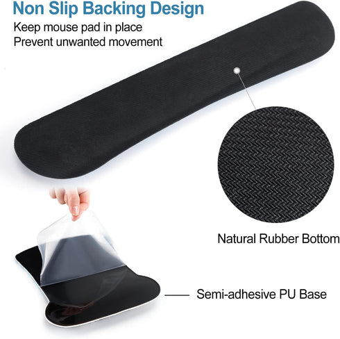 Keyboard Wrist Rest Mouse Pad Support, ToLuLu Gel Ergonomic Mouse Pads for Computer Laptop, Comfortable Durable Design