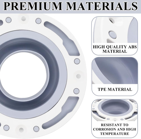 Universal Toilet Flange Repair Kit, Fits 4 Inch, 5 Inch or Special 3 Inch Drain Pipe, Perfect Seal No More Leaks