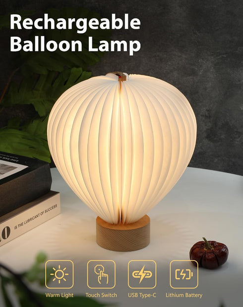 Ba suns Light,Dimmable decor,1200 Hot Air Balloon Warm Night Touch Lamp for Bedroom,Portable Table Bedside Lamp,hot air