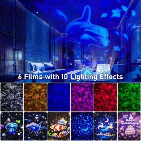 360 Ocean Night Light Projector, Kids Galaxy Projector for Bedroom, Nebula Star projector with USB Cable, Degree