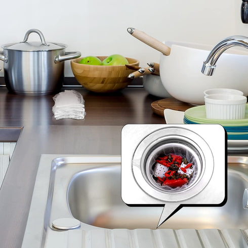 500 Strainer(4.7 6 Inch) Suclain Pcs Disposable Mesh Sink Strainer Bags, Elastic Kitchen Sink Strainer Filter Mesh