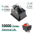 QTEATAK 2Pcs DPST 4 Pins 20A/125V 15A/250V Boat Rocker Toggle Switch with Red LED Light, 2 Position ON/OFF