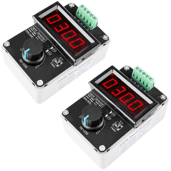 DROK 4-20mA Generator 2pcs, Adjustable Signal Generator, DC 0-10V Current Voltage Analog Simulator