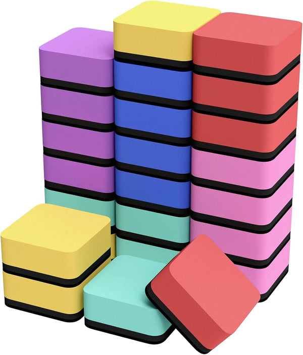 MaxGear 24 Pack Dry Erase Erasers, Magnetic Whiteboard Dry Erasers, Mini Dry Erase for Classroom and Office
