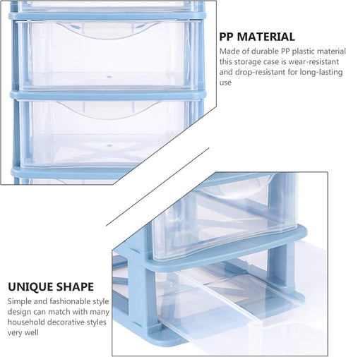 Hemoton Desktop Drawer Box Unit, Storage Organizer for Pen and Office Supplies, Plastic Drawers