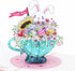 Liif Teacup Easter Bunny Gift 3D Greeting Pop Up Card, Happy Easter Card for Kids, Grandson, Granddaughter, Cute, Funny