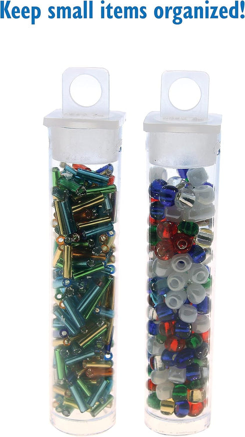 The Beadsmith Clear Plastic Tubes - 2.5-Inch Round Tubes, 9/16 Inches Diameter, Hanging Caps, Bag of 100
