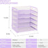 Letter Tray Paper Organizer, 5-Tier Desk Organizer File Holder with Handle, Metal Desktop Document Shelf