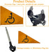 4 Handicap Flag for Wheelchair & Mobility Scooter, Ft Folding High Visibility Orange Safety Flag with Mounting Pole