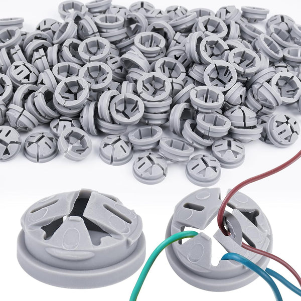 150pcs 3/8 Inch Non-Metallic Button Push-in Cable Connectors for 1/2 Inch Knockouts