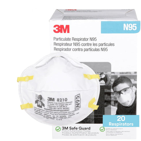 3M 8210 Particulate Respirator, N95, Pack of 20 Disposable Respirator, NIOSH APPROVED,