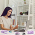 Purple Office Supplies Set, UPIHO Stapler and Tape Dispenser Kit, Office Desk Accessories with Stapler, Tape, Remover,