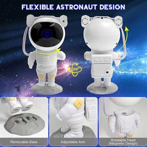 360 8 SFOUR Astronaut Galaxy Projector, Star Projector Night Light with Remote Control & Timer, Rotatable Head, Nebula