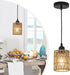 LAMSU 1-Light Rattan Pendant Lights, Boho Farmhouse Pendant Lighting with 4.75.9in Hand