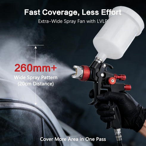 819 1.3/1.7/2.0 mm Nozzles HVLP Air Spray Gun Kits with Spray Paint Gun Automotive with Air Regulator Separator for Car