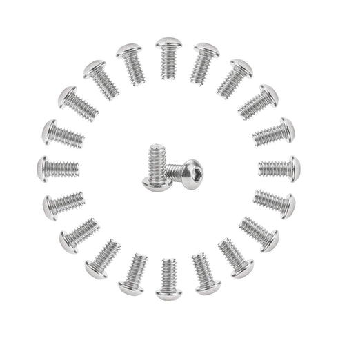 60 Pieces 1/4-20 x 1/2" Hex Button Head Socket Cap Bolts, Stainless Steel 18-8 (304), Full Thread