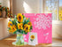 Sharonlily 3D Sunflower Bouquet Greeting Card, Forever flower Pop Up Bouquet Card with Blank Note & Envelope, Handmade
