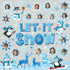 Pasimy 25 Pcs Winter Bulletin Board Set, Christmas Classroom Decorations Snowflake Penguins Snowman Paper Cutouts.