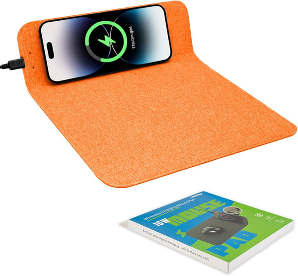 Tongyanat Fast Wireless Charging Mouse Pad 15W, Office Desk Pad with Ultra-Smooth Surface