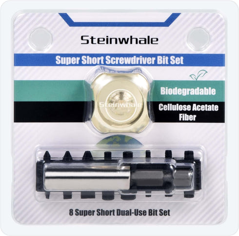 10in1 Short Stubby Mini Screwdriver for Tight Spots, Double-headed High Hardness S2 Steel Bits