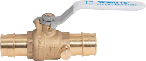 Watts LFFBV-PEX-F1960 Series 1" Lead-Free 2-Piece Full Port Chrome-Plated Brass Ball Valve